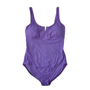 Purple - Anne Cole Women's Limited Edition Square Neck Ribbed Texture One Piece